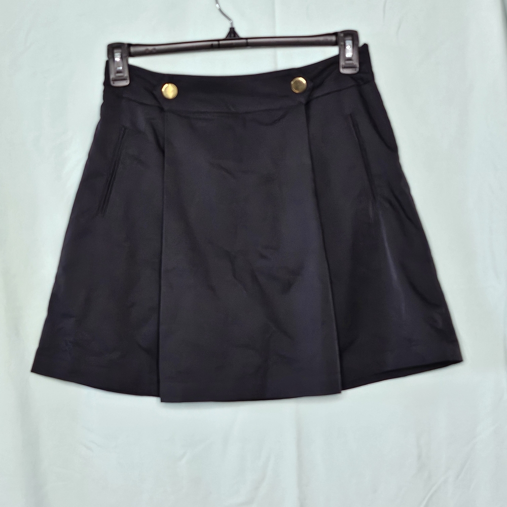 Navy Blue Fairway Fox Brand Golf Skort with Gold Buttons